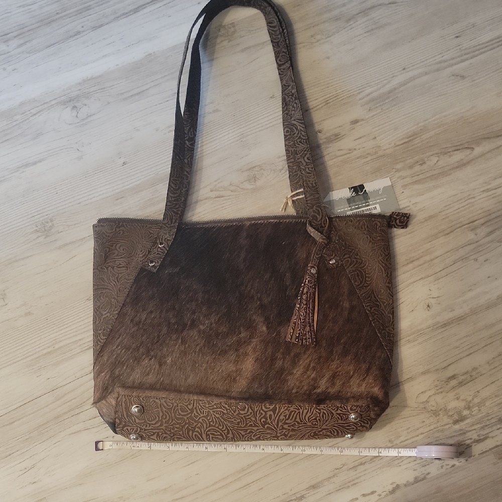 Leather and hide concealed carry tote, New with tags